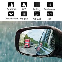 2Pcs Car Rearview Mirror Protective Film Anti Fog Clear Protective Film Car Window Rain Protector Waterproof Glass Stickers