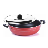 Penguin Non Stick Deep Kadai  with Stainless Steel Lid (24 CM)