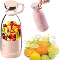  Fresh Juice Mini Fast Portable Blender, Portable Smoothie Blender USB Rechargeable, Electric Juicer Cup with 4 Blades