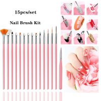  Professional Nail Art Brush Set (15 pieces)