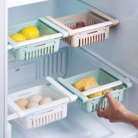 Kitchen Fridge Organizer - Adjustable Refrigerator Storage Rack,