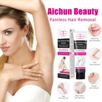 Body Legs Bikini Natural Painless Aichun Beauty Hair Removing Cream Collagen & Milk Easy to Use for Face and Body 100ML 