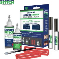 CHHELL Secure Stitch Liquid Sewing Solution Kit! Fabric Glue That Quickly Mends, Alters, Hems & Embellishes Without a Needle and Thread! Includes: 4oz.Fabric Solution & 2oz All Fabric Solution