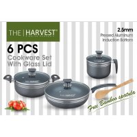 The Harvest 6 Pcs Cookware Set With Glass Lid