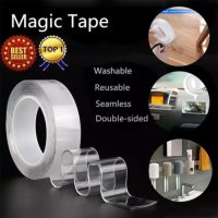 Ivy Grip Double Side Nano Adhesive Clear Tape Anti-Slip Removable Tape (1m/3.28 ft Long, 2mm Thick)
