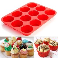 18 Cup Nonstick Silicone Muffin Pan, 2.75 in Diameter Cups 12 Pieces